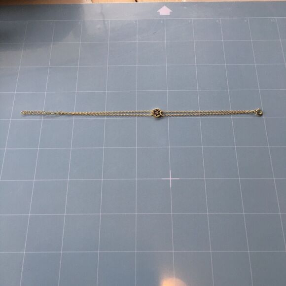 18K Gold Over Sterling Silver Bracelet Blue Cubic Zirconia Delicate Trace Chain - Picture 6 of 13